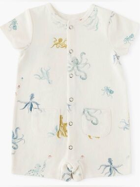 Pehr Organic Cotton Romper 6-12M - Octopus Print